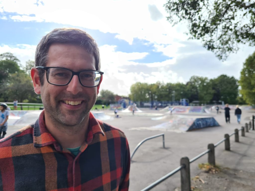 Councillor Rob Bryher, pictured by St George park wheel park