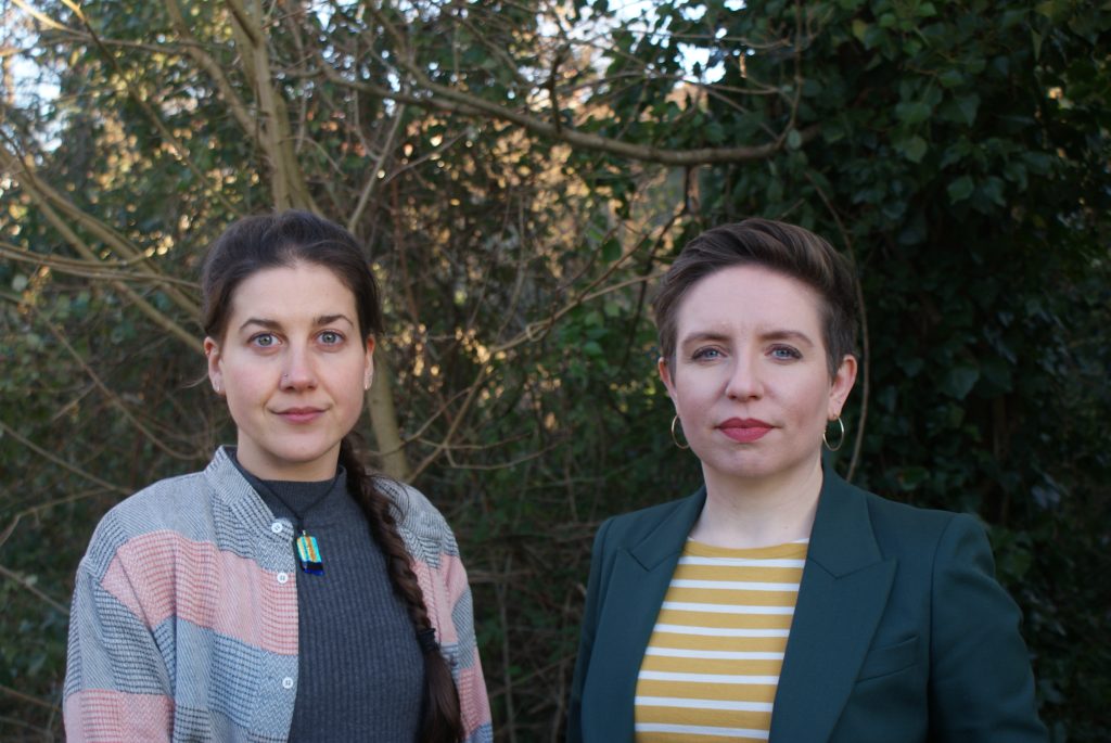 A photo of Abi Finch and Carla Denyer MP, outside